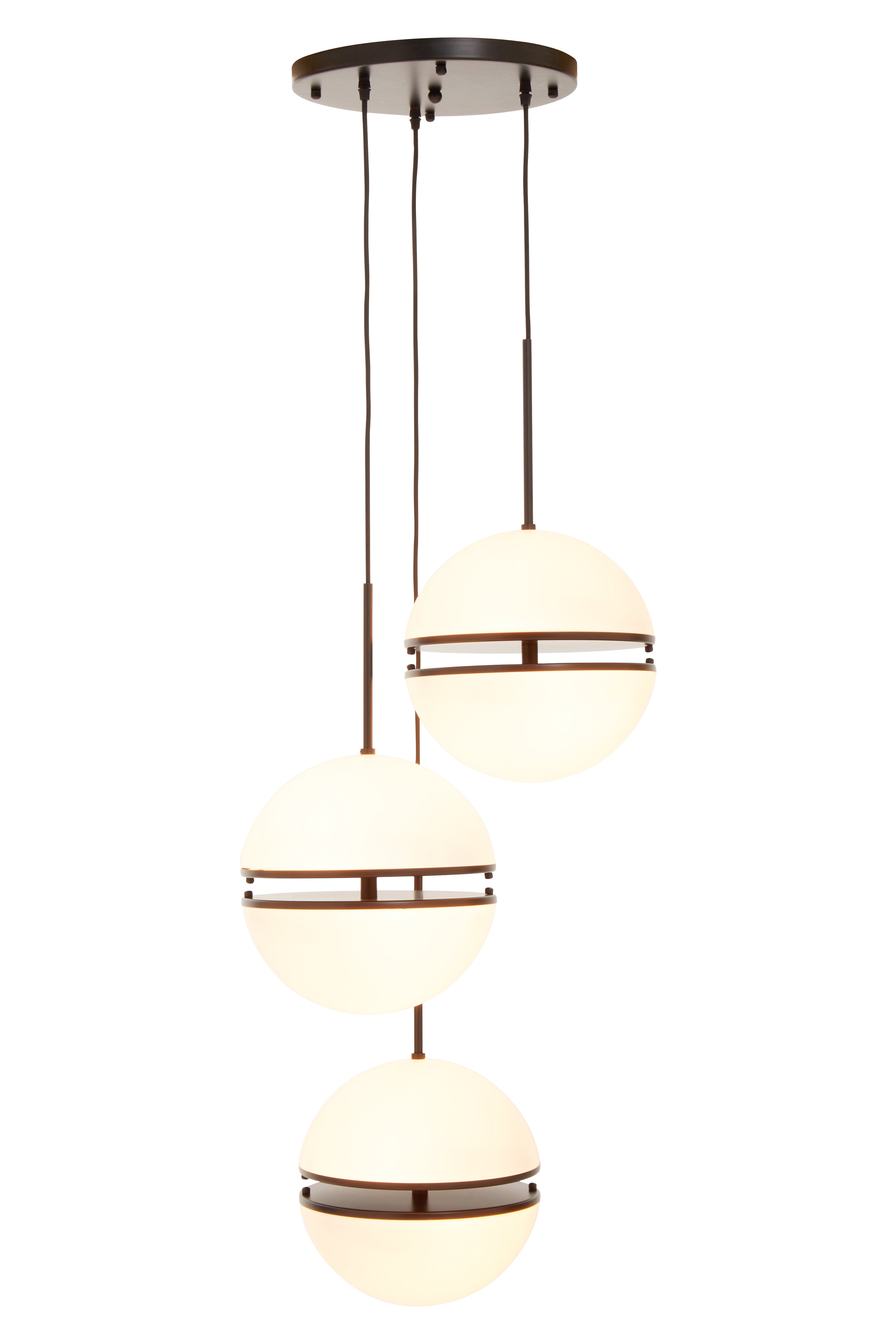 Abira Three Ball Matte Black Pendant Light